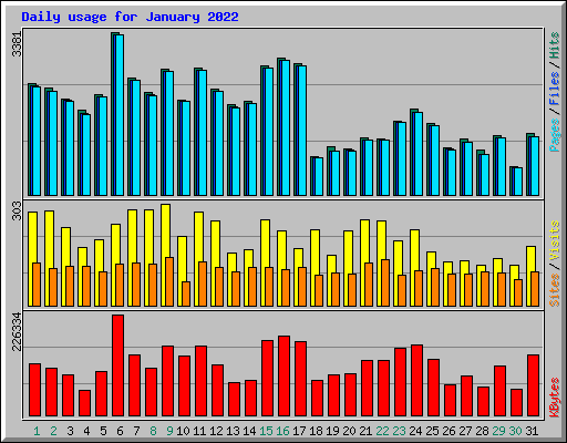 Daily usage for January 2022