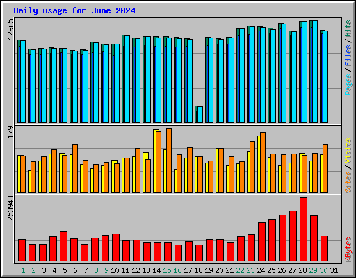 Daily usage for June 2024