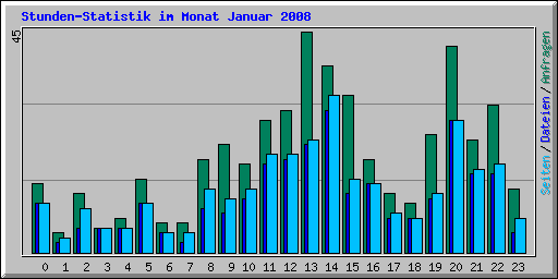 Stunden-Statistik im Monat Januar 2008