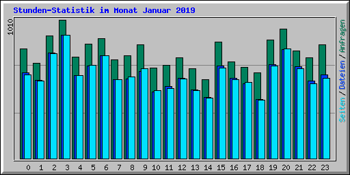 Stunden-Statistik im Monat Januar 2019