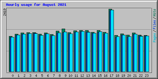 Hourly usage for August 2021