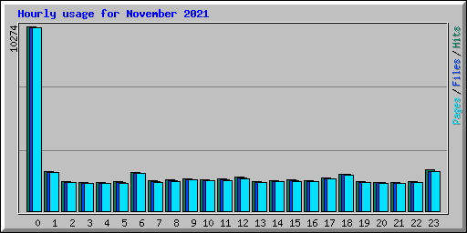 Hourly usage for November 2021
