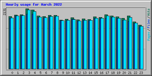 Hourly usage for March 2022