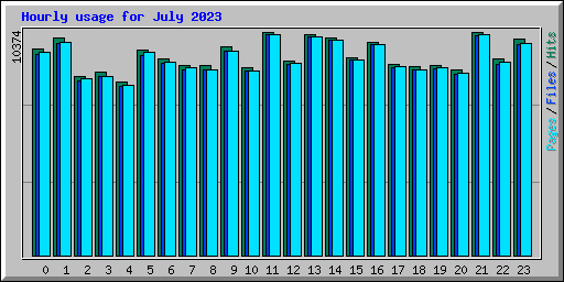 Hourly usage for July 2023