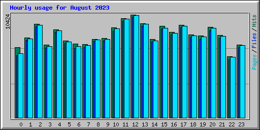 Hourly usage for August 2023