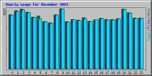 Hourly usage for December 2023